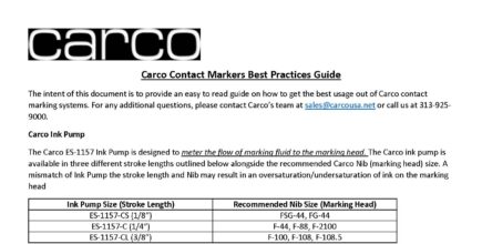 Carco Contact Markers Best Practices Guide
