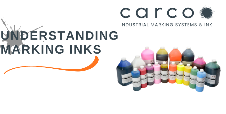 Carco's collection of marking inks with their logo above it. The phrase 'Understanding Marking Inks' appears to the left